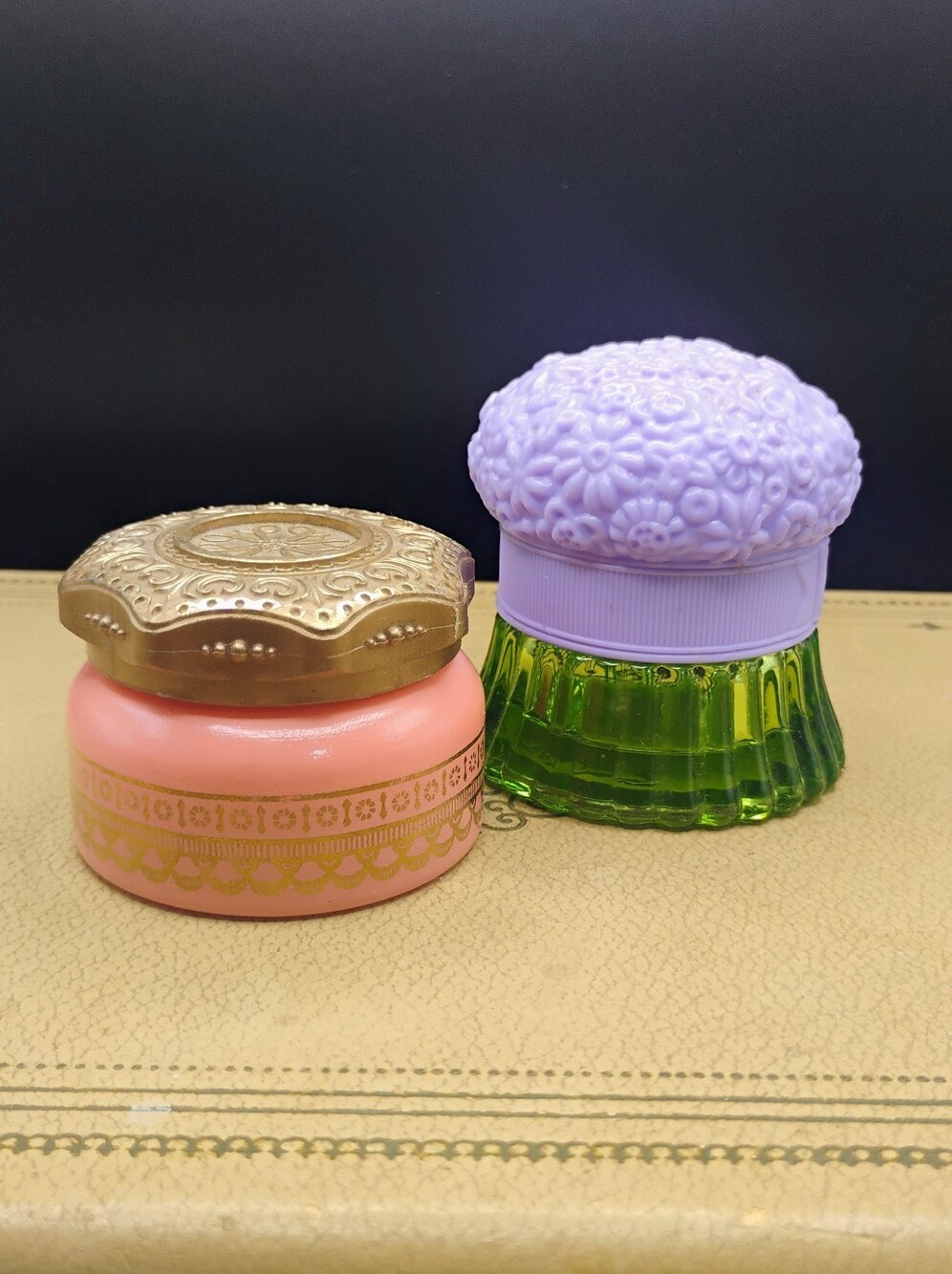 Vintage Jars Lot Travel Set Avon Glass